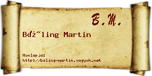 Báling Martin névjegykártya