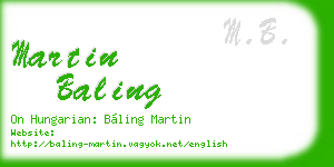 martin baling business card