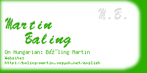 martin baling business card